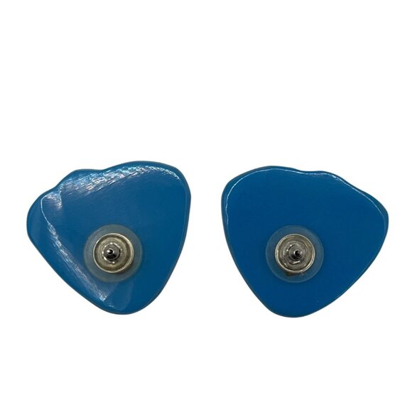 Blue & White Mother Of Pearl Post Earring A546 - Picture 2 of 3